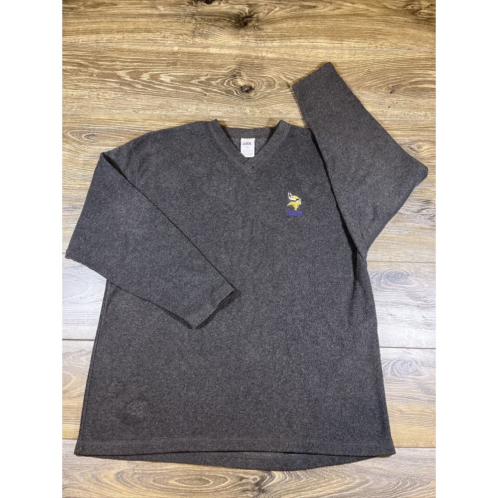 Vintage NFL Authentic CSA Adult Knit V Neck Gray Sweater Size XL